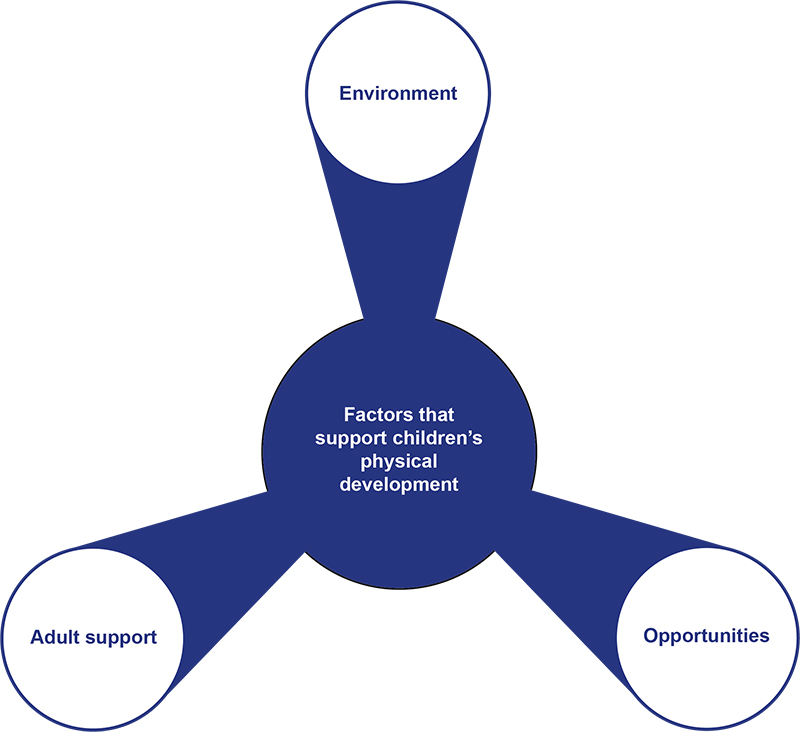 Factors that support children’s physical development: opportunities, environment, adult support