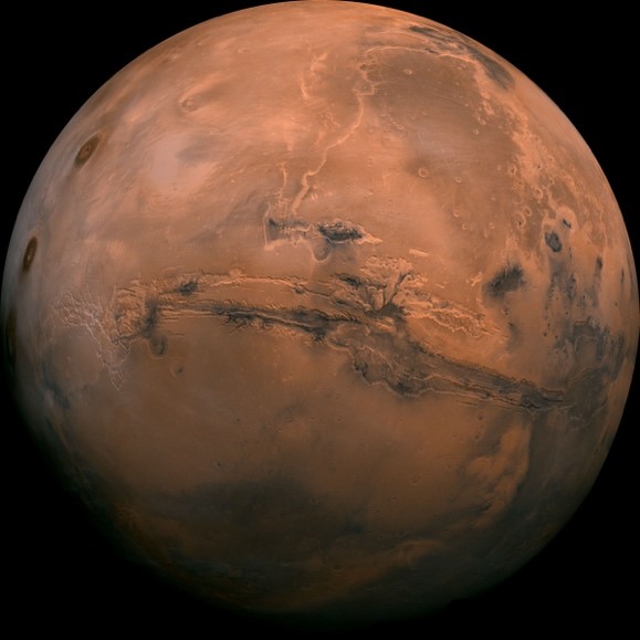 The full globe of the planet Mars