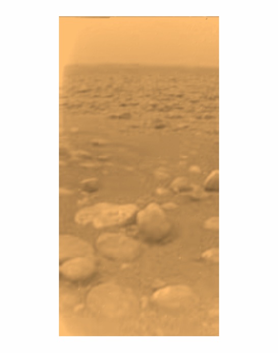 A photograph of the surface of Titan