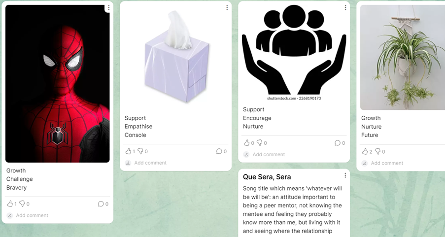 Padlet of a mentoring discussion