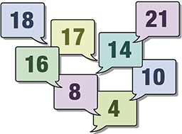 Speech bubble images of different ages