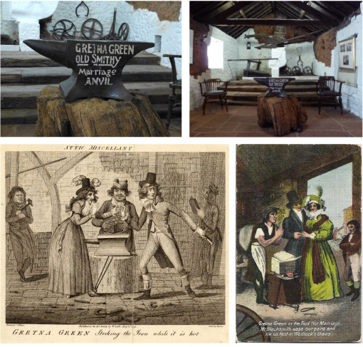 Images of the Gretna Green marriage anvil