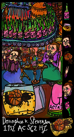 Illustration of Donoghue v Stevenson, Snail in a bottle.