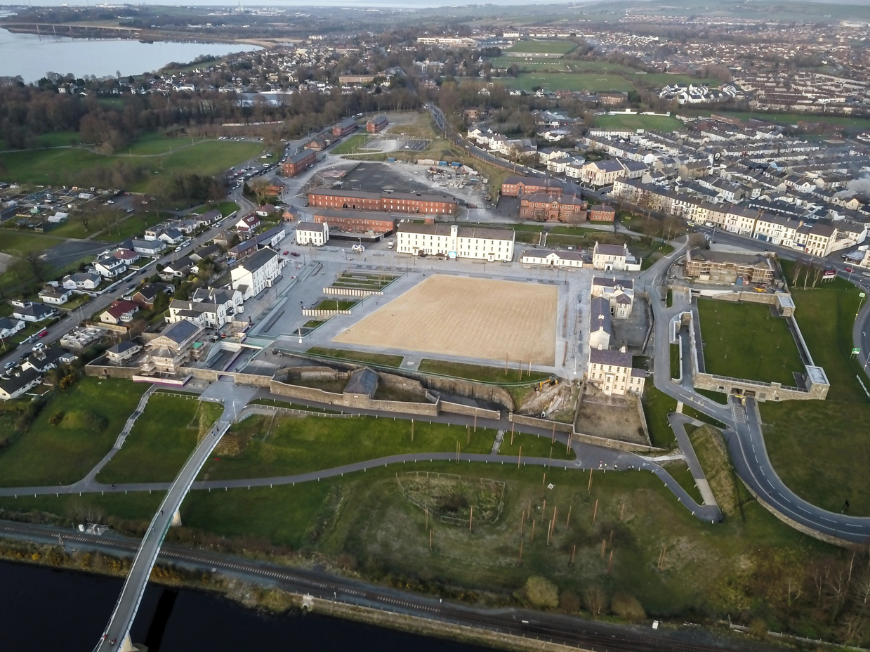 Aerial view of Ebrington Barracks, Derry/Londonderry.