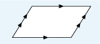 A parallelogram, which is a four sided shape with two sets of parallel sides.