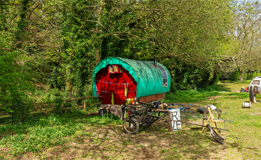 A photograph of a traditional Gypsy, Roma, Traveller caravan