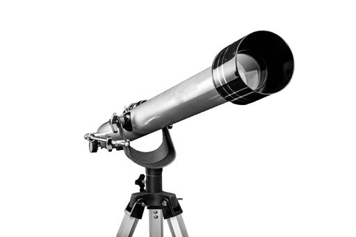 A telescope on a stand.