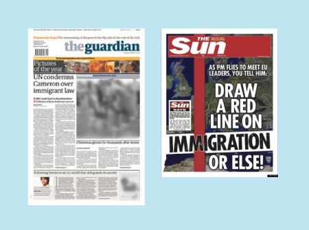The covers of two newspapers.
