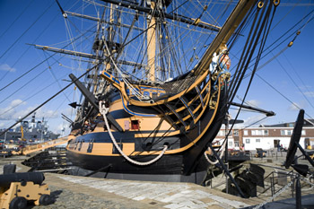 A photograph of HMS Victory.