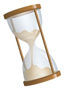 A sand timer.