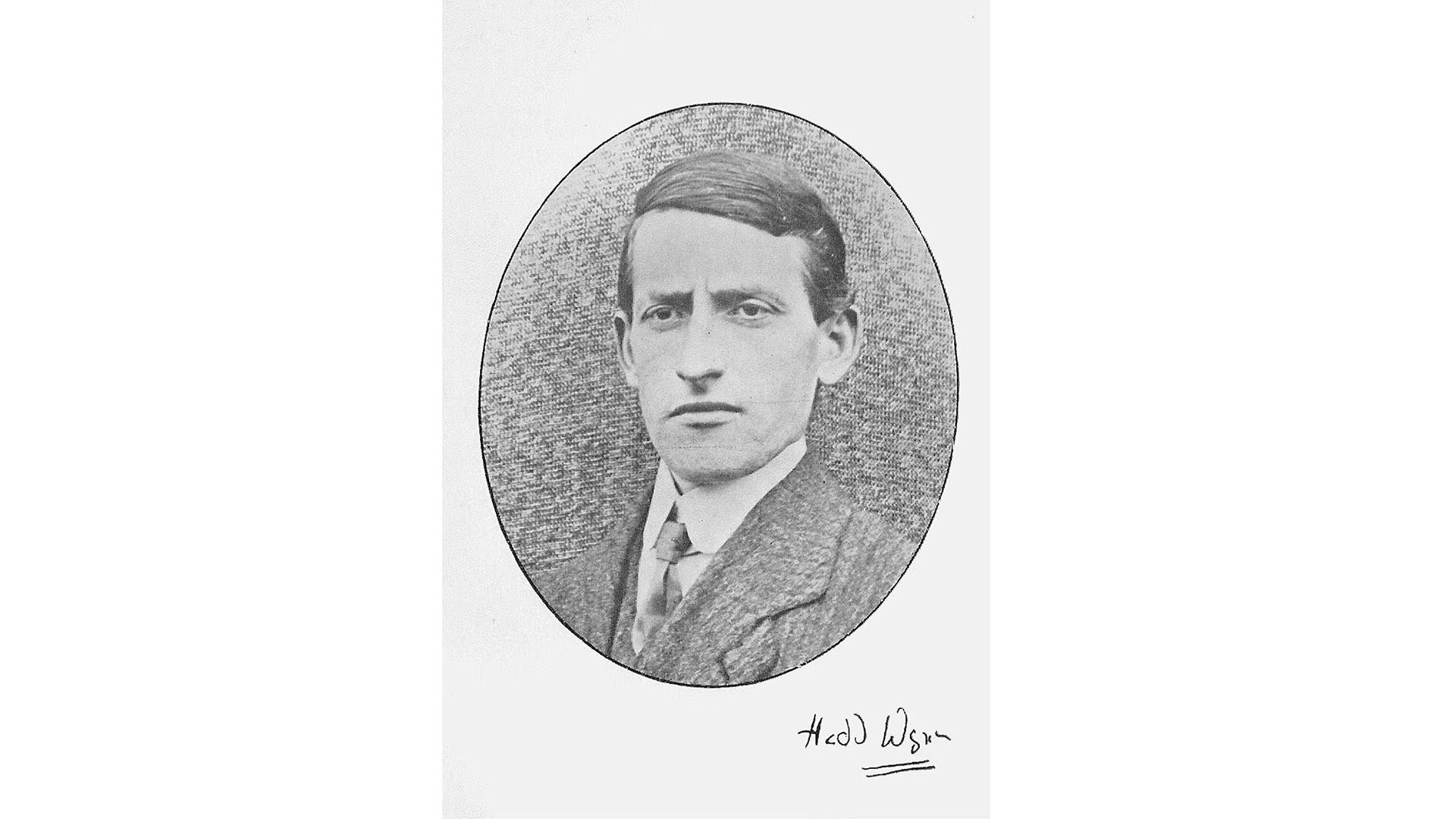 Historic black and white image of Hedd Wyn 