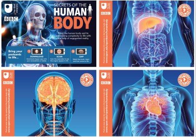 Get your FREE human body augmented reality postcards