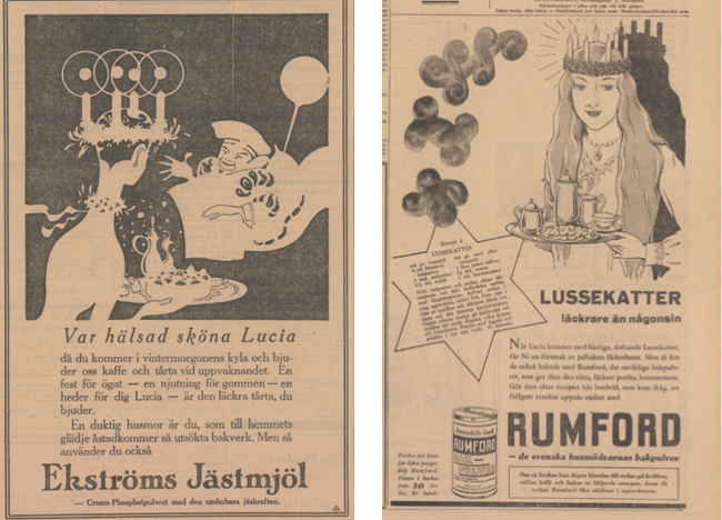 Advertisements for Ekströms Yeast Flour and Rumford Baking Powder