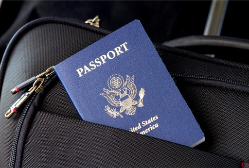 A passport in a pocket.