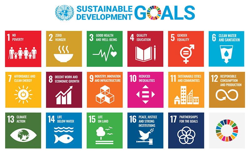 Graphic showing the 17 United Nations’ Sustainable Development Goals