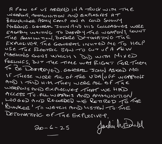 Handwritten note from Jackie McDonald. See details below for full transcript.