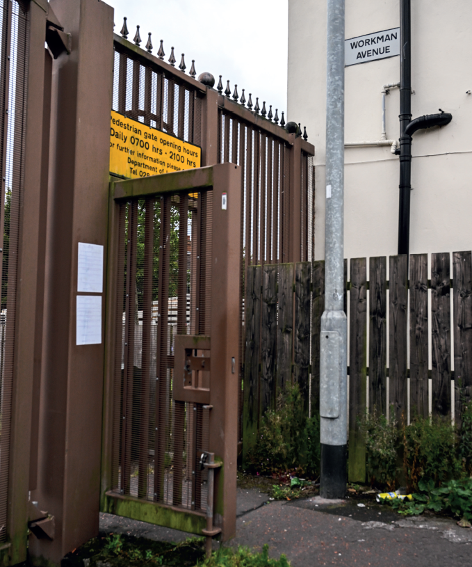 Photograph of Workman Avenue gate.
