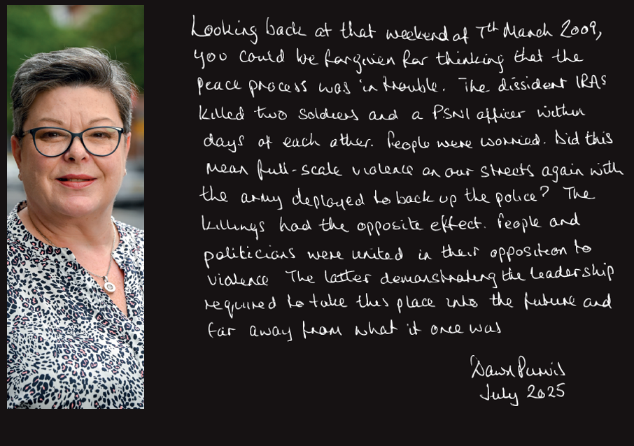 Photograph and handwritten statement of Dawn Purvis. See details below for text transcript.