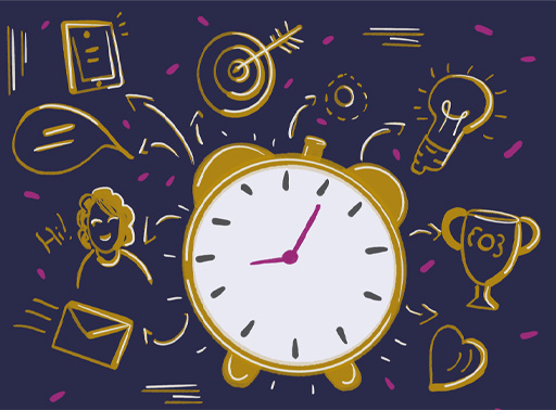 An illustration representing time management
