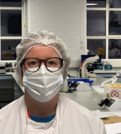 Photograph of a forensic biologist.