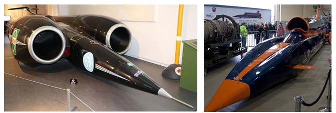 ThrustSSC and Bloodhound land speed record vehicles.
