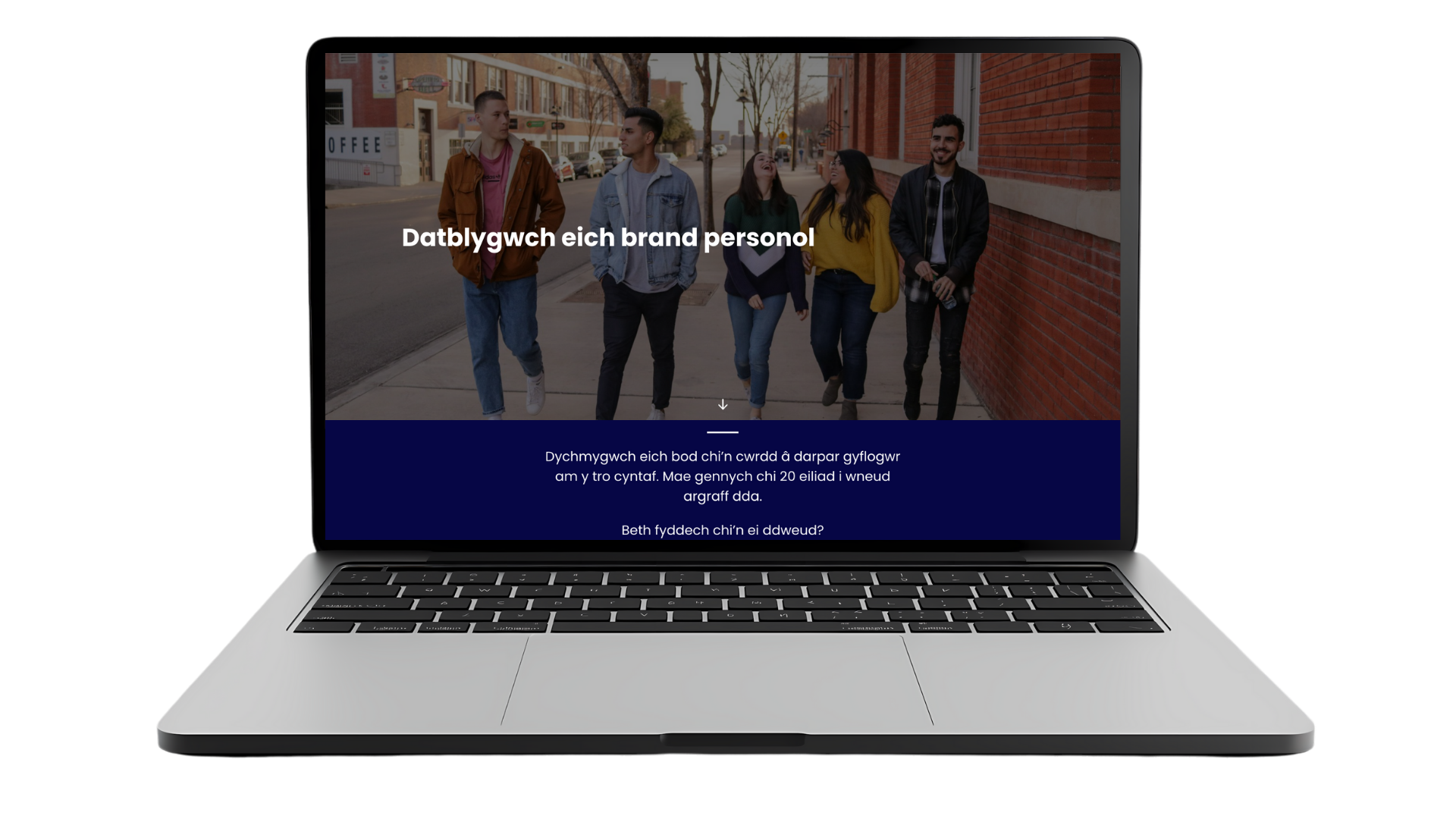 Gliniadur gyda Datblygwch eich brand personol arno