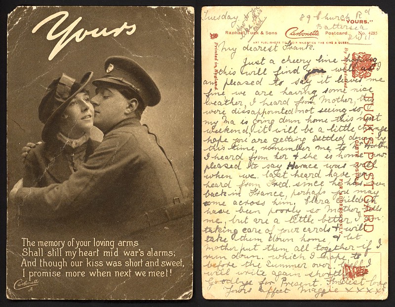 A handwritten postcard from World War 1.