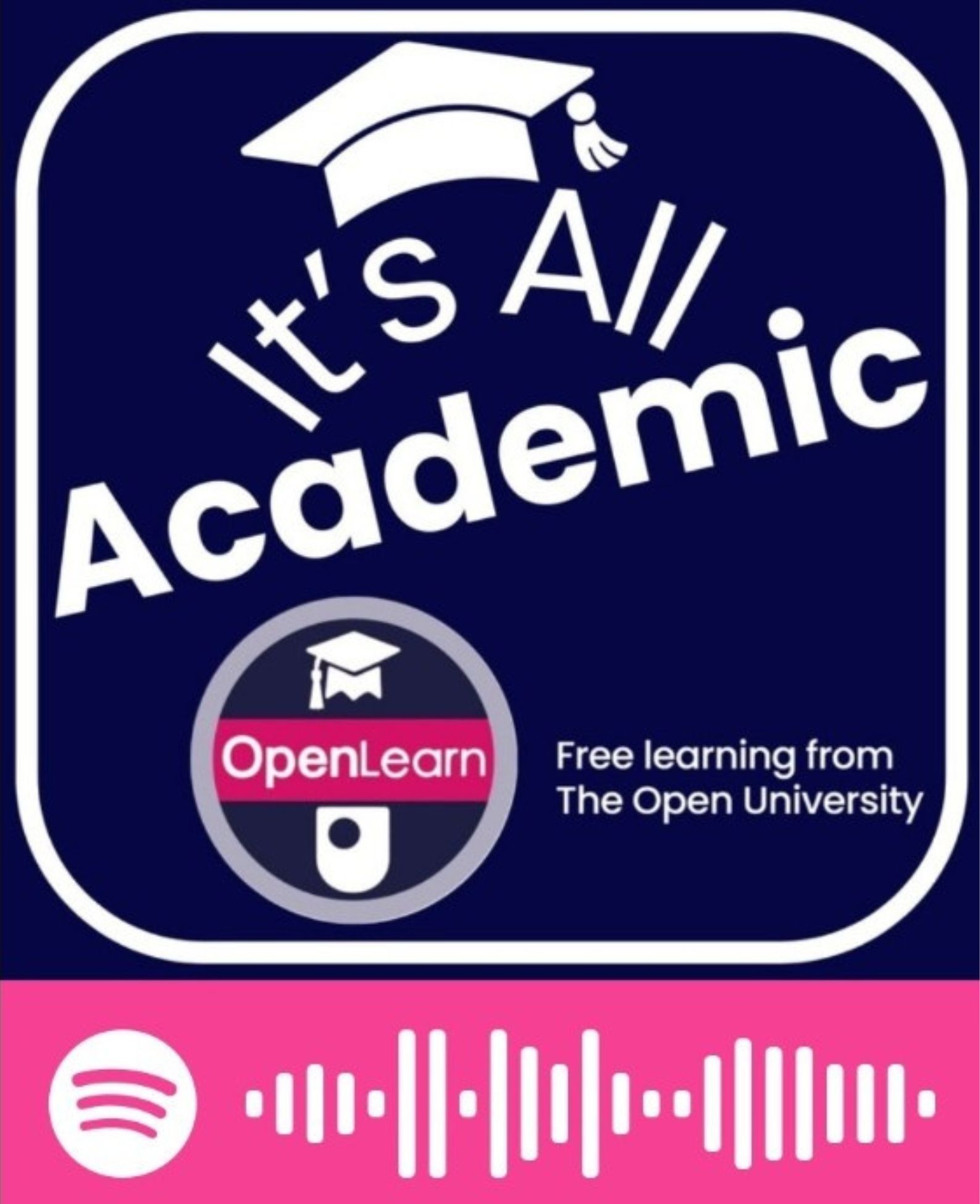The OpenLearn Spotify profile image with the code and IAA logo