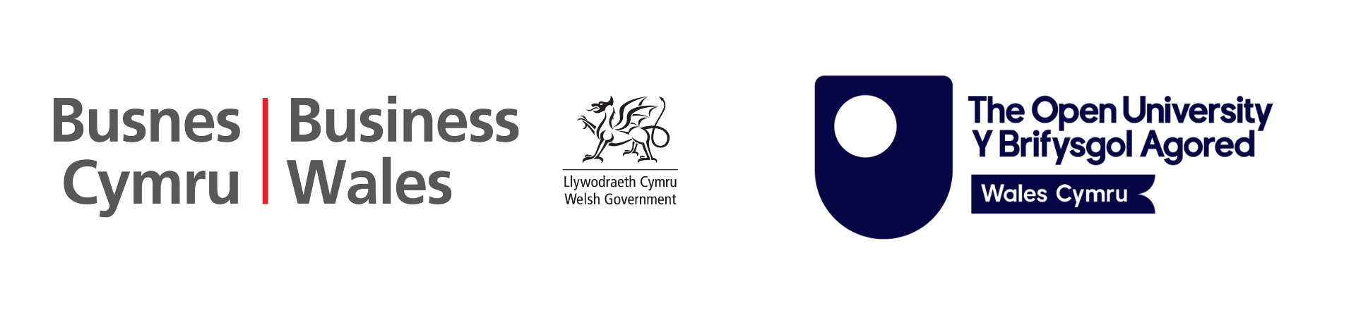 Business Wales and The Open University in Wales logos