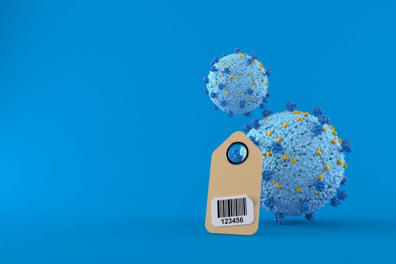 Virus with a barcode over it