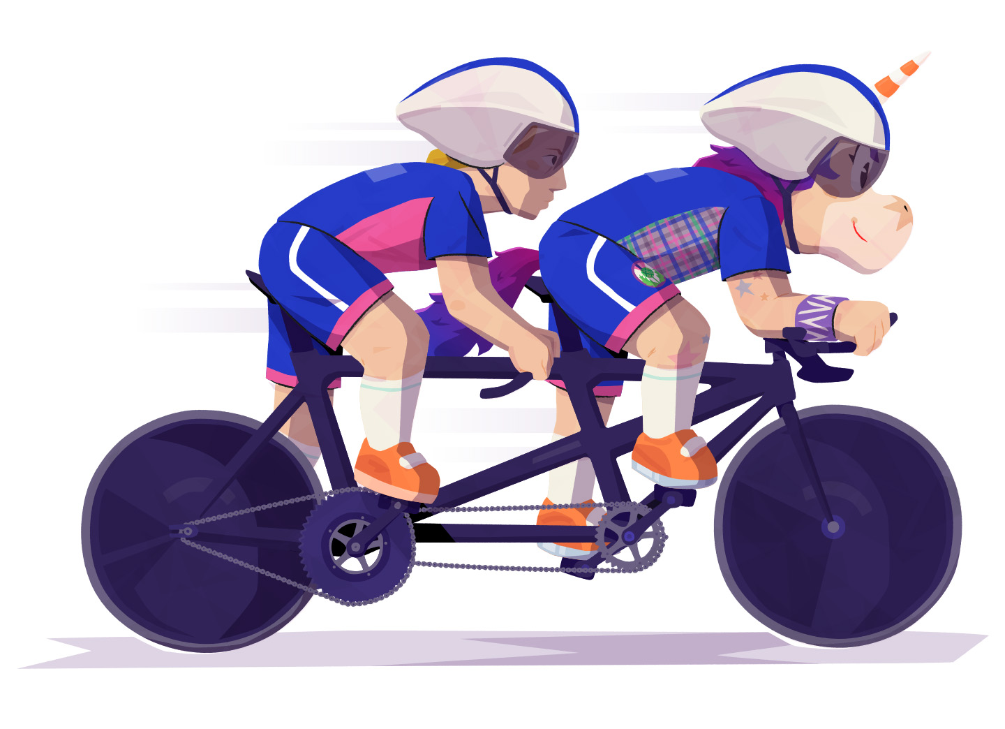 Finnie, the Glasgow 2026 mascot, tandem cycling