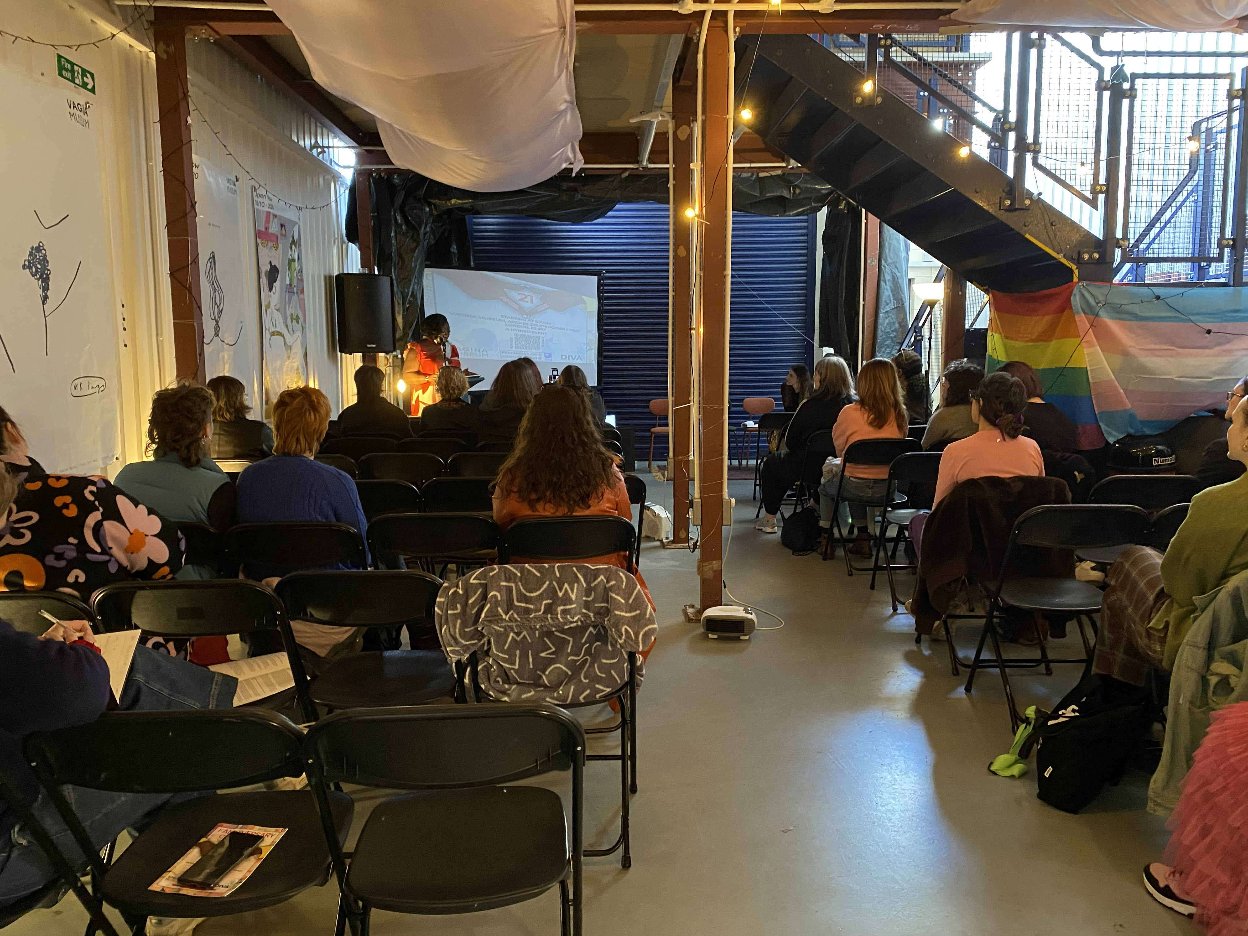 Photo taken at the Free to Bleed event at the Vagina Museum.