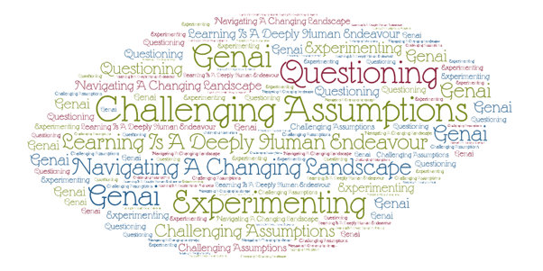 A creation of words in WordArt with references to AI.