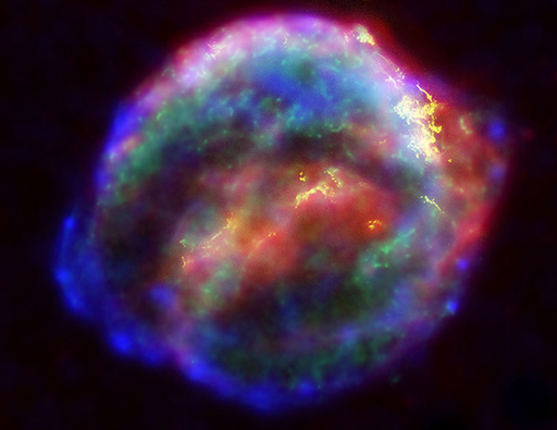 An image shows the remnants of Kepler’s supernova that exploded over 400 years ago.