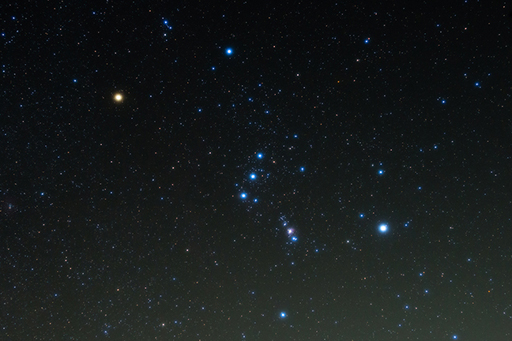 An image of Orion in the night sky.