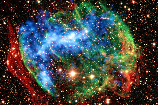 An composite image of supernova remnant W49B.