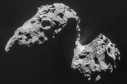 An image of Comet 67P/Churyumov-Gerasimenko.
