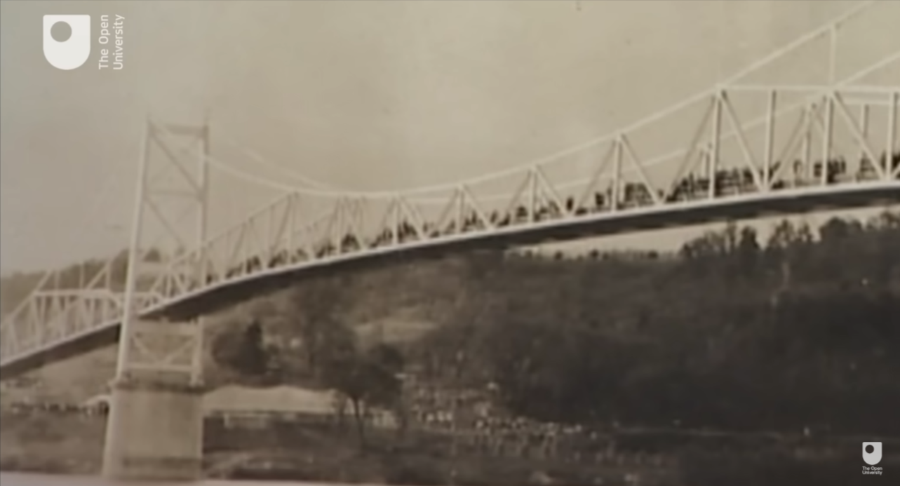 Silver bridge, Ohio - screen grab from YouTube