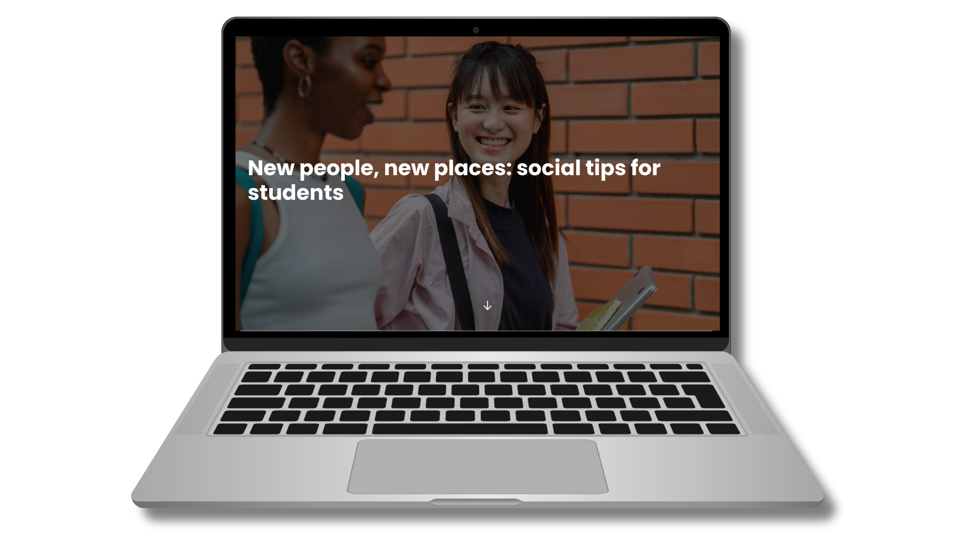 New people, new places interactive on a laptop screen