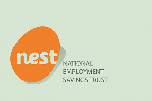 This is the logo of 'nest' – the National Employment Savings Trust.