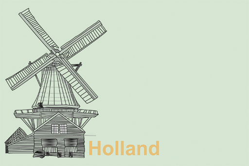 This is an illustration of a windmill, labelled 'Holland'.