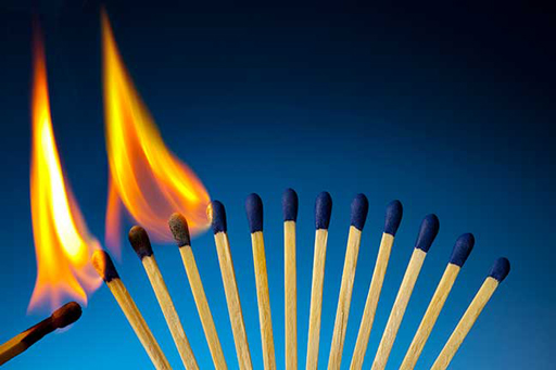 This is an image of a row of matches.
