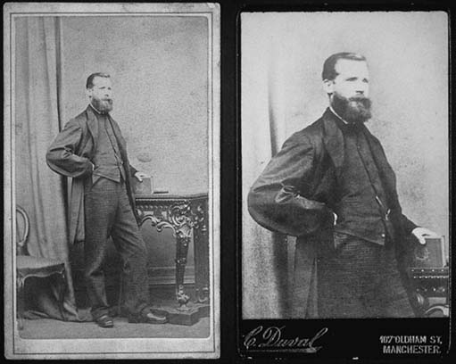 Two photographs of a man