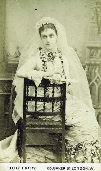Photograph of an unknown woman in a wedding dress