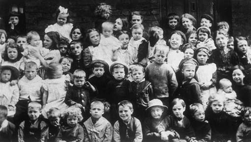 A photograph of a group of children