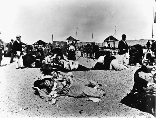 Photograph of people on a beach