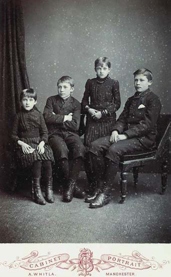 A photograph of 4 children