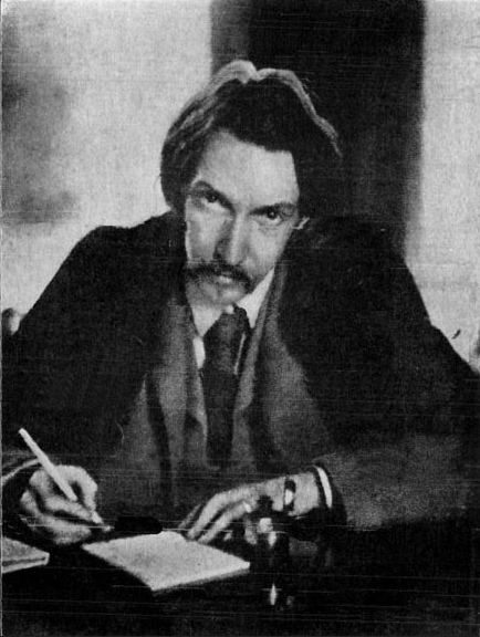 Robert Louis Stevenson at his desk