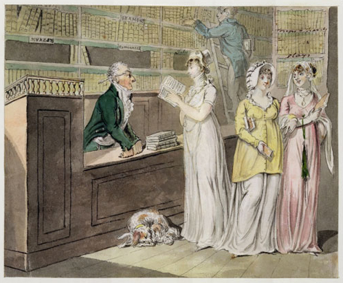 The Circulating Library, Isaac Cruikshank (1764-c.1811), pen and ink and water colour and wash on wove paper