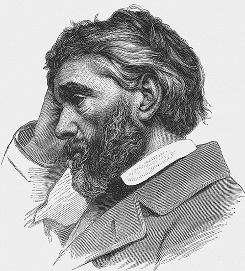 Black and white portrait of Thomas Carlyle.